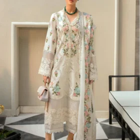 Lawn-3PC Embroidered Shirt with Organza Embroidered Dupatta-1168