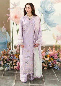 Lawn-3PC Embroidered Shirt with Organza Embroidered Dupatta-1255