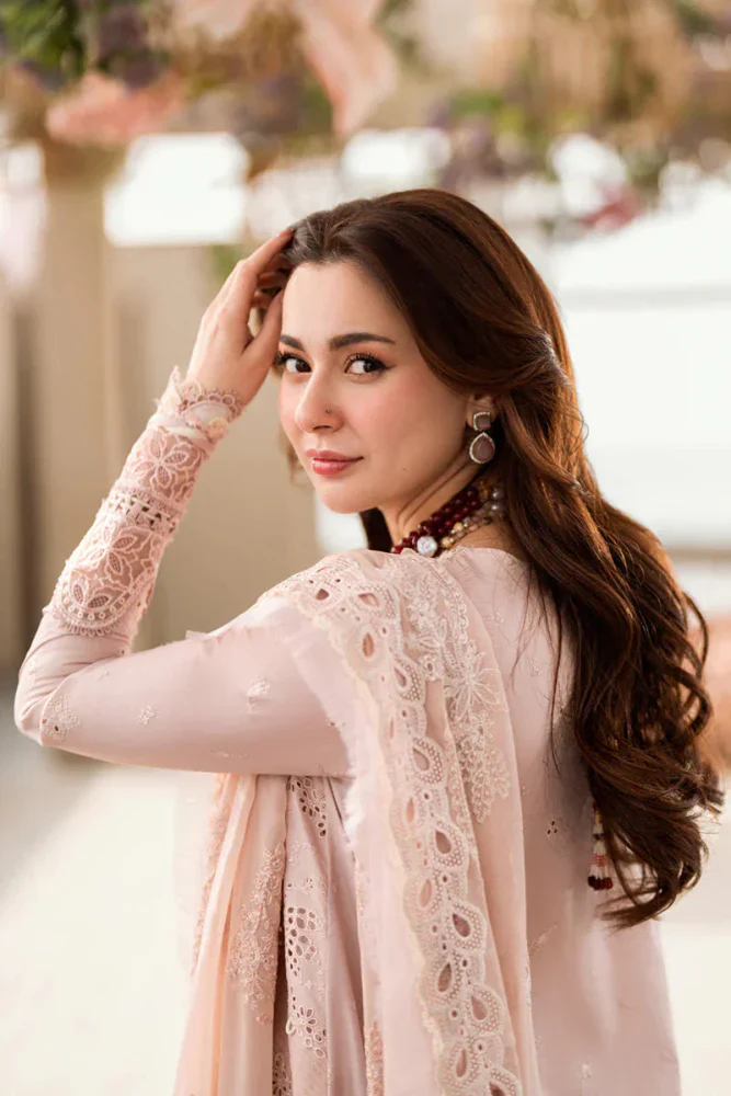 Lawn-3PC Embroidered Shirt with Organza Embroidered Dupatta-1270 - Image 6