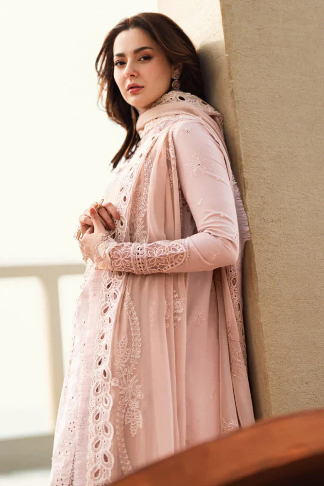 Lawn-3PC Embroidered Shirt with Organza Embroidered Dupatta-1270 - Image 2