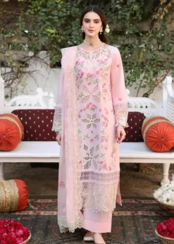 Lawn-3PC Embroidered Shirt with Organza Embroidered Dupatta- 1367