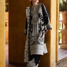 Lawn-3PC Embroidered Shirt with Organza Embroidered Dupatta-1372