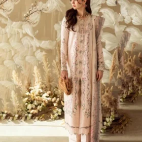 Lawn-3PC Embroidered Shirt with Organza Embroidered Dupatta-1379