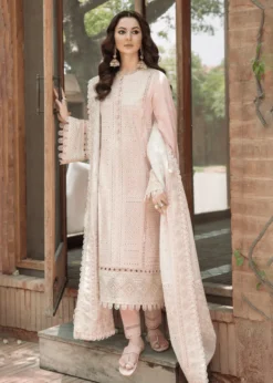 Lawn-3PC Embroidered Shirt with Organza Embroidered Dupatta-1382