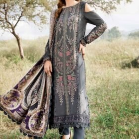 Lawn-3PC Embroidered with Digital Printed Dupatta-1075