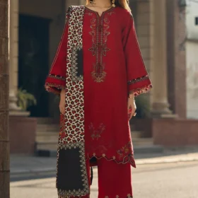 Lawn-3PC Embroidered Shirt With Digital Printed Jauqard Dupatta-5049
