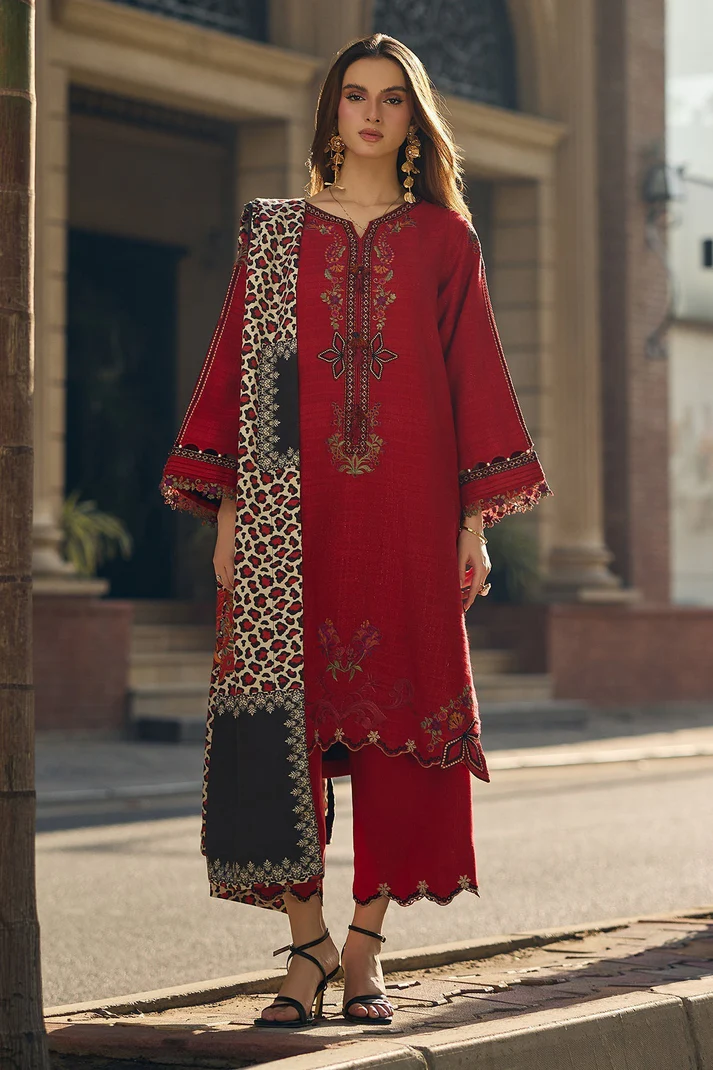 Lawn-3PC Embroidered Shirt With Digital Printed Jauqard Dupatta-5049