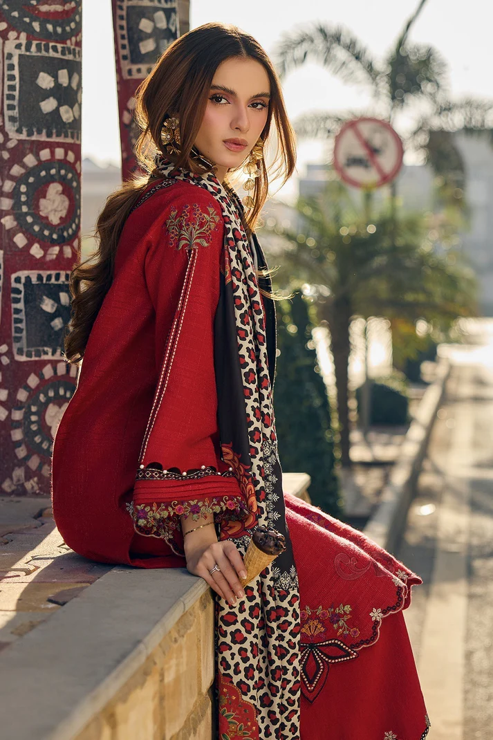 Lawn-3PC Embroidered Shirt With Digital Printed Jauqard Dupatta-5049 - Image 3