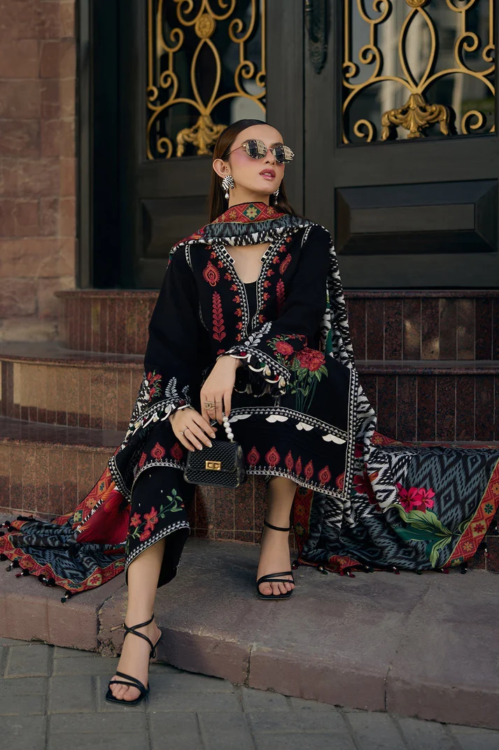 Lawn-3PC Embroidered Shirt With Digital Printed Jauqard Dupatta-5087 - Image 2