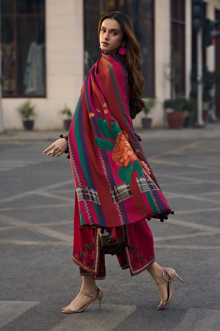 Lawn-3PC Embroidered Shirt with Digital Printed Jacquard Dupatta-5069 - Image 3