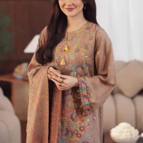 Lawn-3PC Embroidered Shirt With Digital Printed Jauqard Dupatta-5153