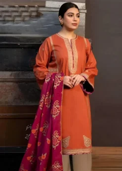 3PC Lawn Embroidered Shirt With Digital Printed Jacquard Dupatta-5187