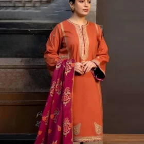 3PC Lawn Embroidered Shirt With Digital Printed Jacquard Dupatta-5187