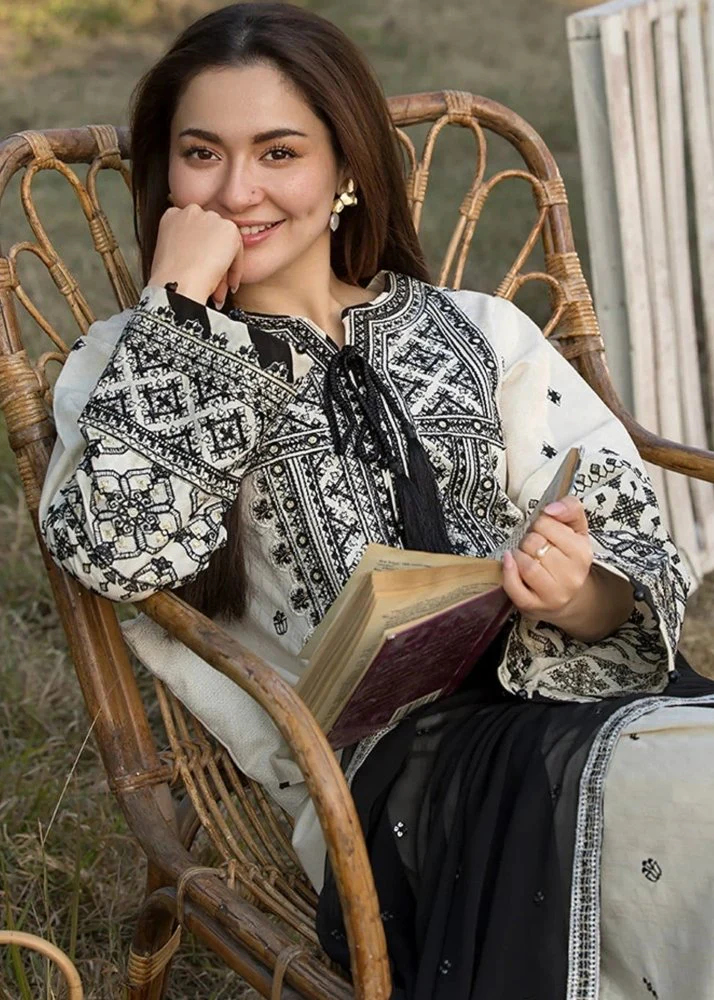 3PC Lawn Embroidered Shirt With Organza Embroidered Dupatta- 5166 - Image 2