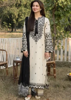 3PC Lawn Embroidered Shirt With Organza Embroidered Dupatta- 5166