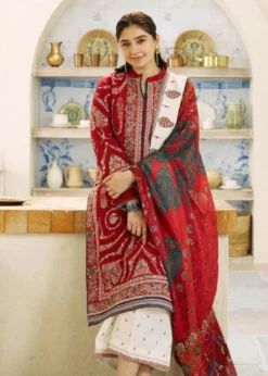 3PC Lawn Embroidered Shirt With Printed Jauqard Dupatta-5154