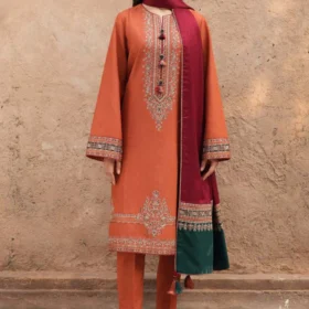 3PC Lawn Embroidered Shirt With Printed Jauqard Dupatta-5190