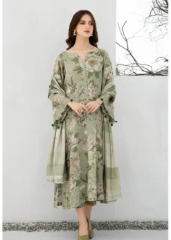 3PC LAWN PRINTED SHIRT WITH LAWN PRINTED DUAPTTA AND TROUSER-4001