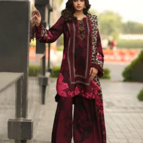3PC LAWN PRINTED SHIRT WITH VOILE PRINTED DUAPTTA-4008