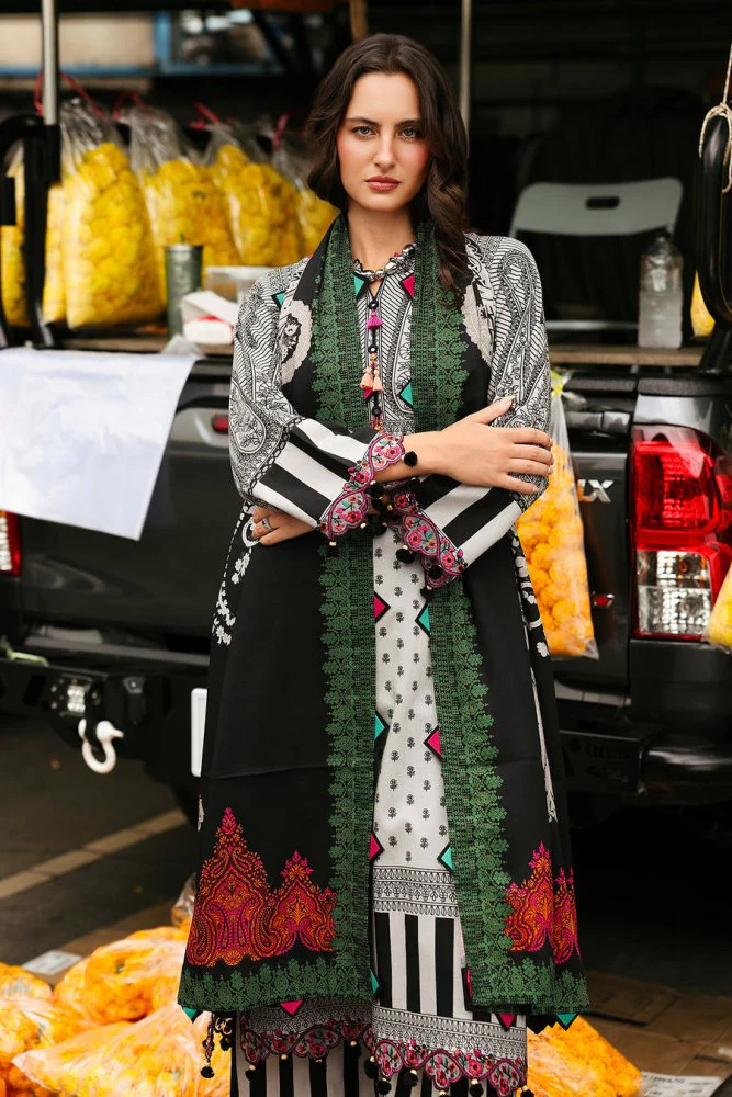 3PC LAWN PRINTED SHIRT WITH VOILE PRINTED DUAPTTA - 4013 - Image 3