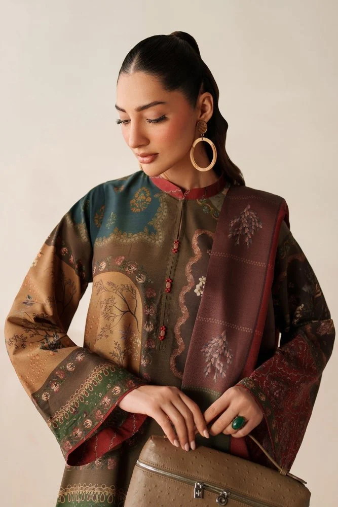 3PC LAWN PRINTED SHIRT WITH VOILE PRINTED DUAPTTA - 4016 - Image 5