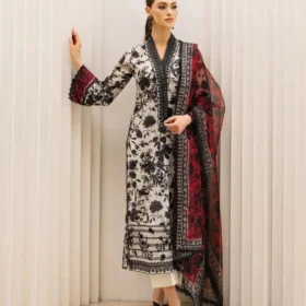 3PC LAWN PRINTED SHIRT WITH VOILE PRINTED DUAPTTA - 4020