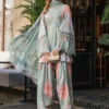 3PC-Printed Lawn Zarri Shirt With Voile Printed Dupatta-1520