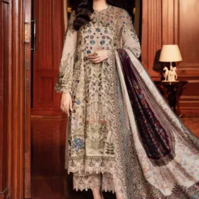 Lawn -3PC Embroidered Shirt with Digital Printed Jacquard Dupatta- 5160