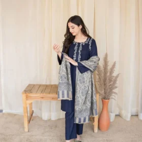 Lawn 3PC Embroidered with Digital Printed Jacquard Dupatta-5170