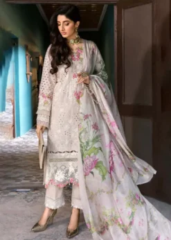 Lawn-3PC Chikankari Embroidered With Digital Printed Dupatta-5199