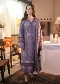 Lawn-3PC Chikankari Embroidered With Digital Printed Jacquard Dupatta-5189