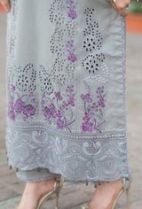 Lawn-3PC Embroidered Shirt with Chiffon Embroidered Dupatta-5155 - Image 6