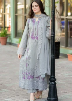 Lawn-3PC Embroidered Shirt with Chiffon Embroidered Dupatta-5155