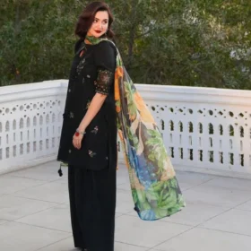 Lawn-3PC Embroidered Shirt with Digital Printed Jacquard Dupatta- 1283