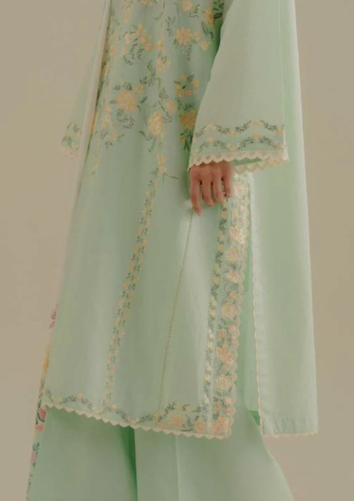 Lawn-3PC Embroidered Shirt with Digital Printed Jacquard Dupatta-1395 - Image 3