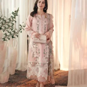 Lawn-3PC Embroidered Shirt with Digital Printed Jacquard Dupatta- 5036