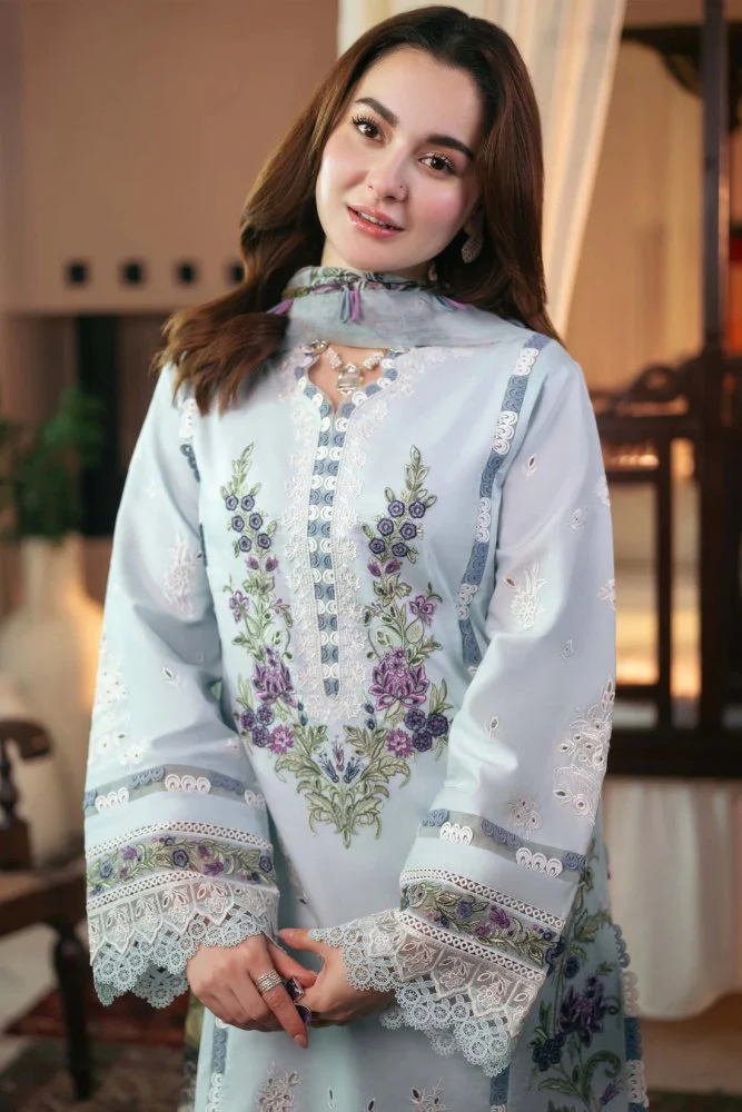 Lawn-3PC Embroidered Shirt with Digital Printed Jacquard Dupatta-5104 - Image 2