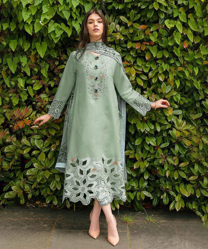 Lawn-3PC Embroidered Shirt with Digital Printed Jacquard Dupatta- 5171