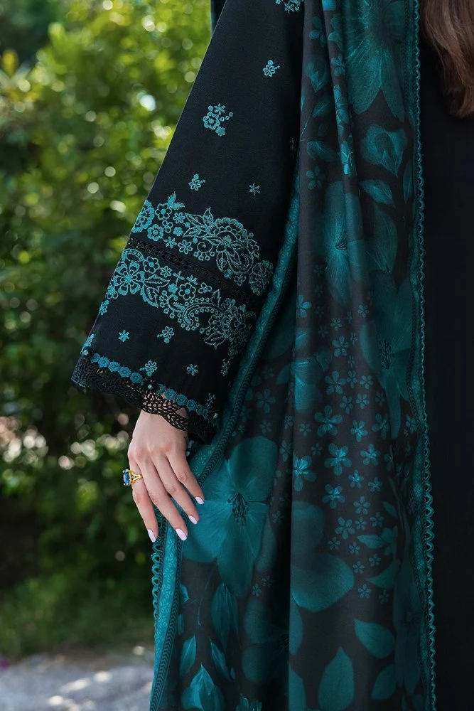 Lawn-3PC Embroidered Shirt with Digital Printed Jauqard Dupatta- 5098 - Image 3