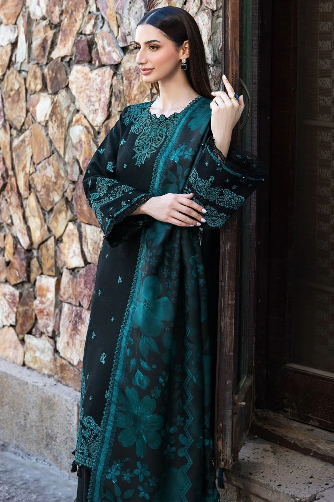 Lawn-3PC Embroidered Shirt with Digital Printed Jauqard Dupatta- 5098 - Image 5