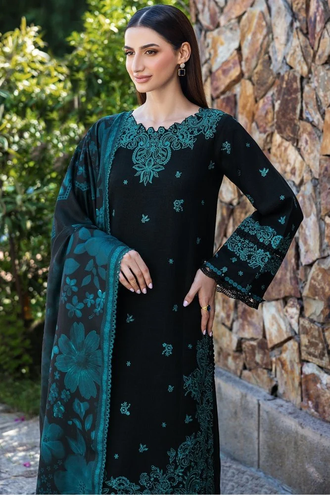 Lawn-3PC Embroidered Shirt with Digital Printed Jauqard Dupatta- 5098 - Image 4