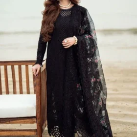 Lawn-3PC Embroidered Shirt with Organza Digital Printed Dupatta-1378