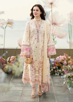 Lawn-3PC Embroidered Shirt with Organza Embroidered Dupatta-1273