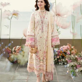 Lawn-3PC Embroidered Shirt with Organza Embroidered Dupatta-1273