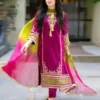 Lawn-3PC Embroidered With Chiffon Dye N Dye Dupatta-5023