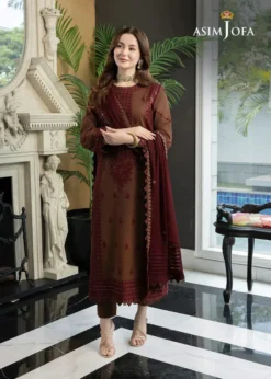 Lawn 3PC Embroidered With Chiffon Embroidered Dupatta-5016