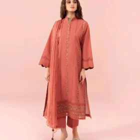 Lawn 3PC Embroidered with Chiffon Embroidered Dupatta-5034