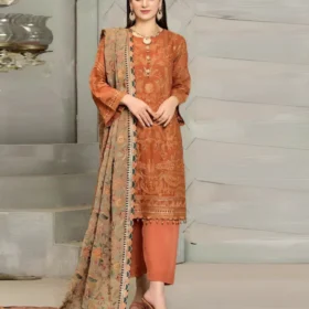Lawn 3PC Embroidered with Chiffon Embroidered Dupatta-5182