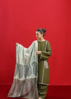 Lawn 3PC Embroidered with Digital Printed Dupatta-1047