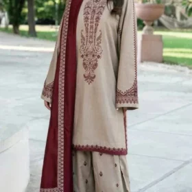Lawn-3PC Embroidered with Digital Printed Jacquard Dupatta-5045